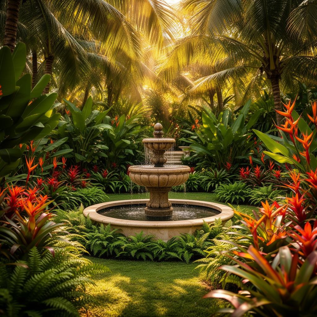 Lush tropical garden by Horticulture Professionals