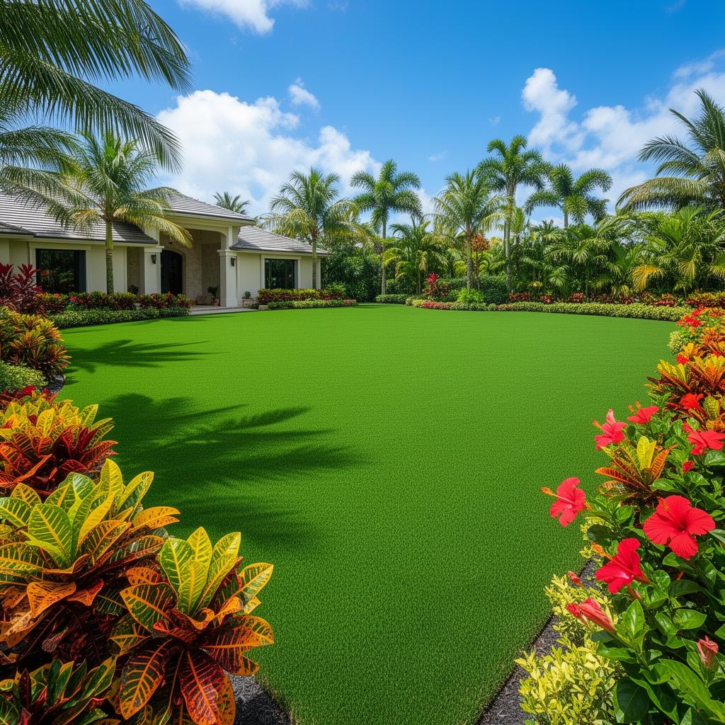 Fresh sod installation