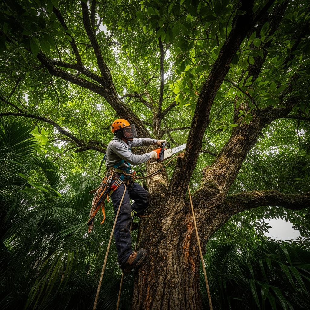 Professional arborist tree work