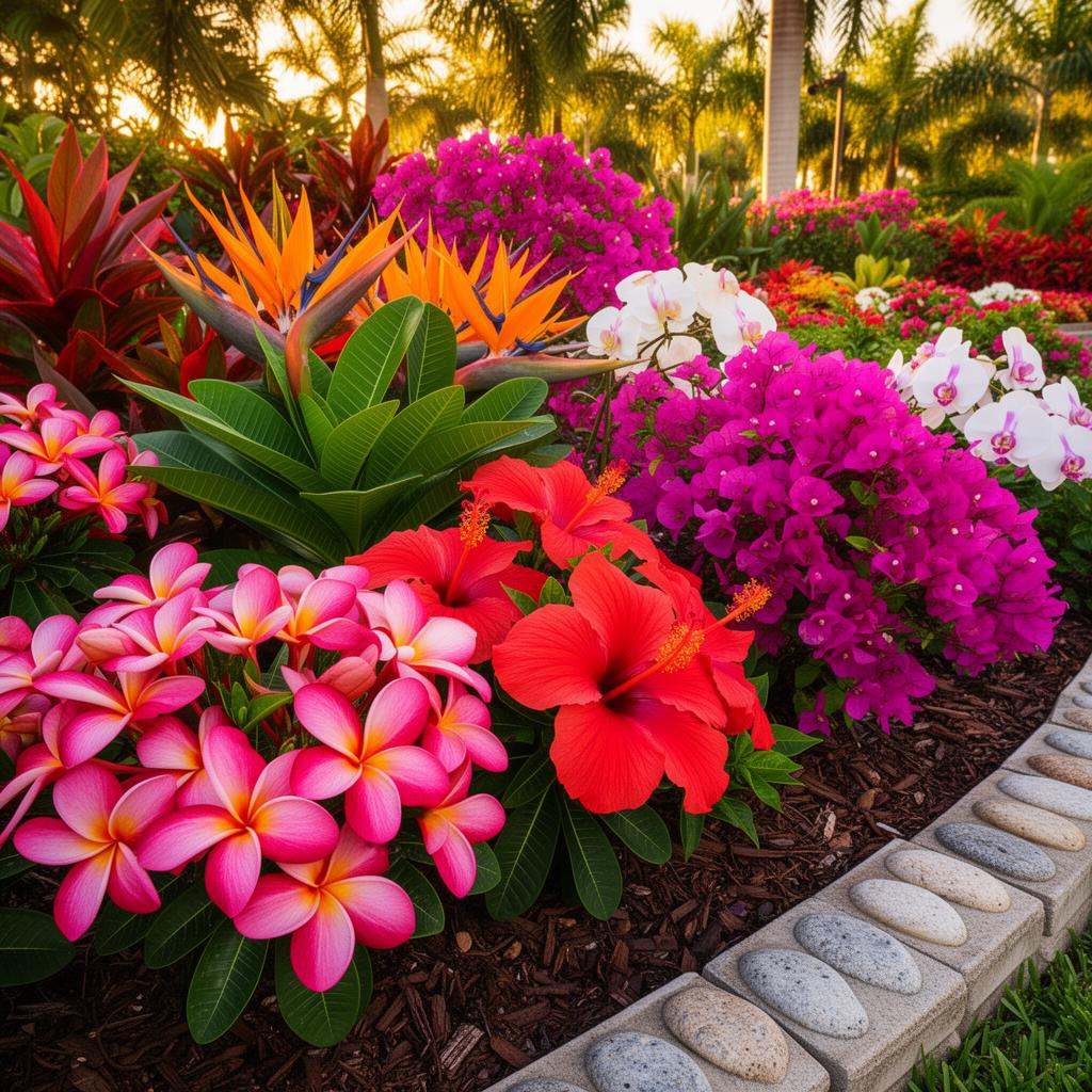 Tropical flower garden